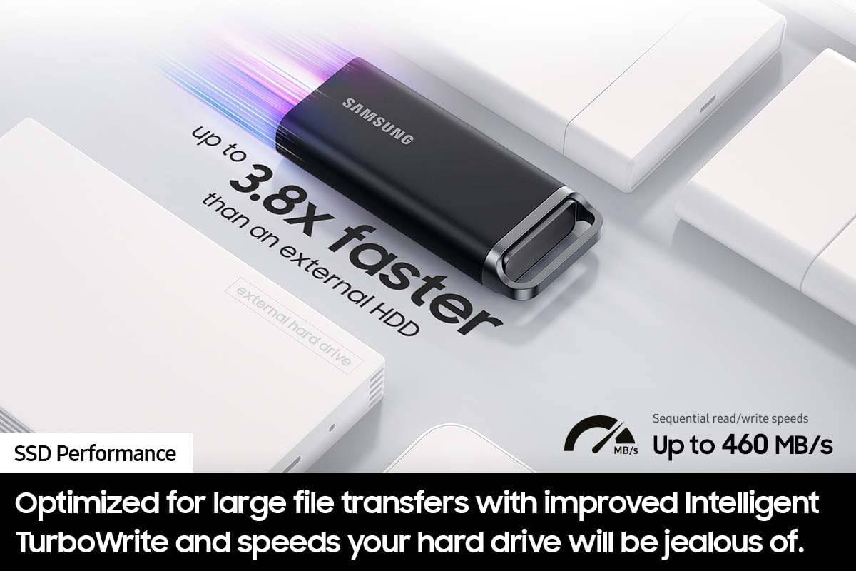 SSD Externo Samsung T5 EVO 2TB USB 3.2 Gen 1 Type-C Preto