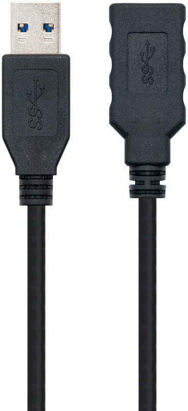 Cabo USB 3.0 Nanocable USB-A M/F 1 M Preto