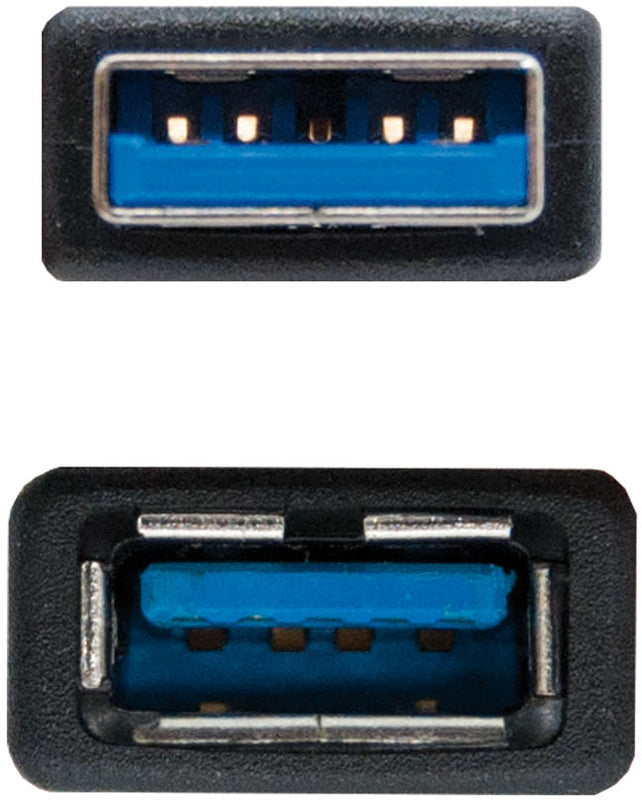 Cabo USB 3.0 Nanocable USB-A M/F 1 M Preto