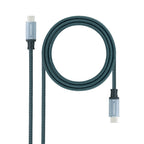 Cabo USB 3.2 Gen2x2 Nanocable 20Gbps 5A/100W 4K/60HZ USB-C M/M 1.5 M Cinzento/Preto