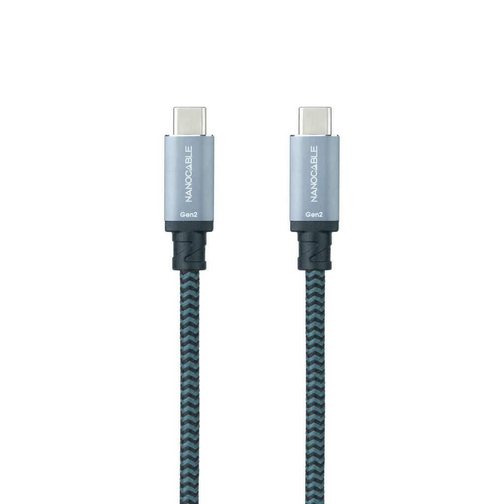 Cabo USB 3.2 Gen2x2 Nanocable 20Gbps 5A/100W 4K/60HZ USB-C M/M 1.5 M Cinzento/Preto