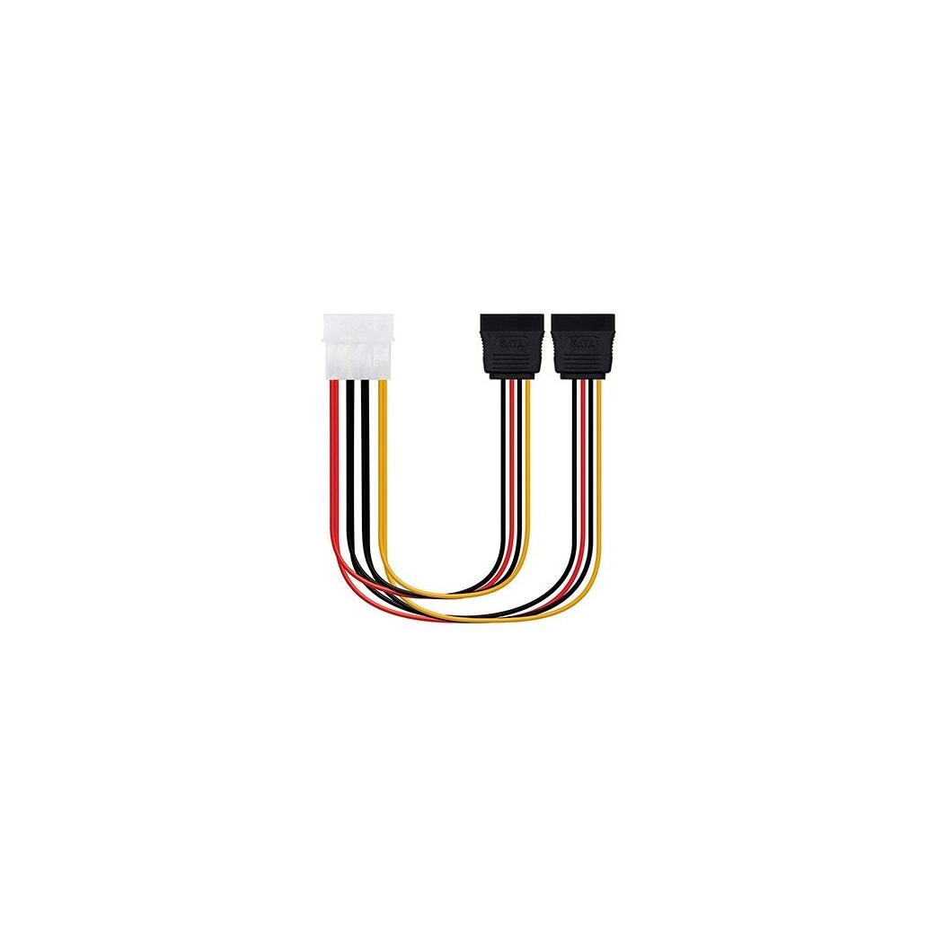 Cabo de Alimentação SATA Nanocable 5.25" (Molex 4Pinos) M 2x SATA F 20 CM OEM
