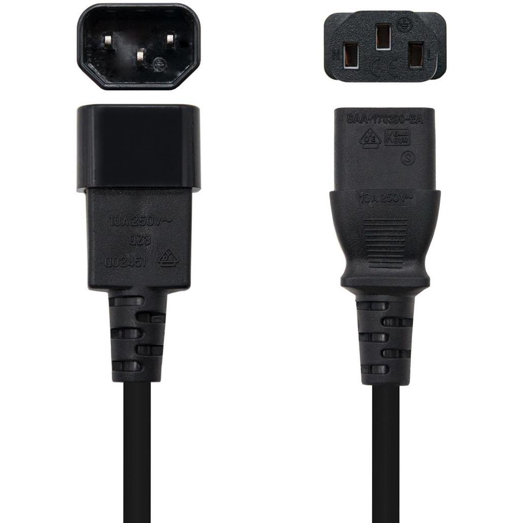 Cabo de Alimentação Nanocable C13/F-C14/M 3M Preto