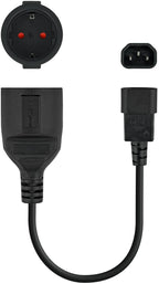 Cabo Adaptador de Alimentação Nanocable C14 p/ Schuko 0.5 M Preto