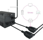 Cabo Adaptador de Alimentação Nanocable C14 p/ Schuko 0.5 M Preto