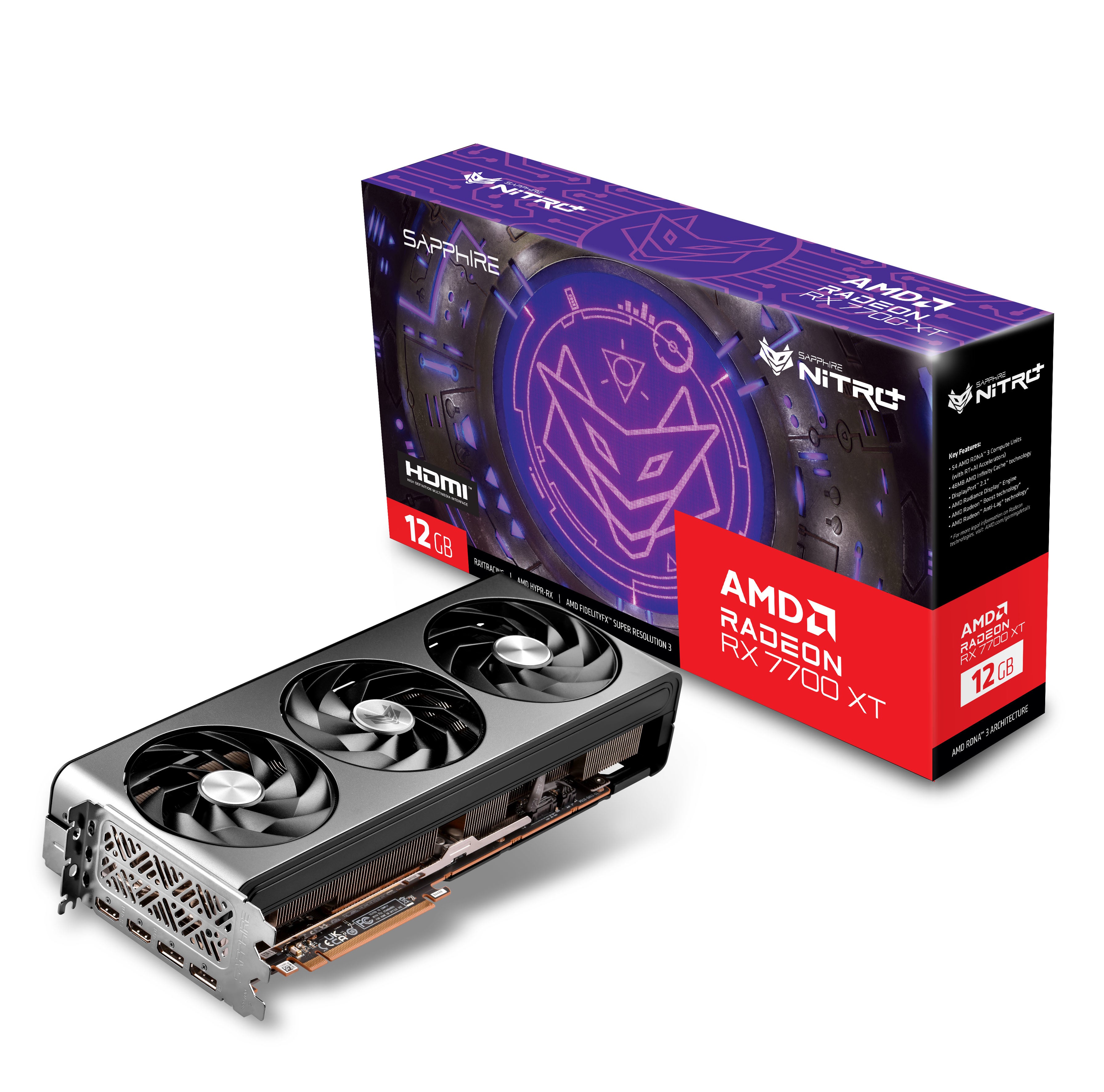 Placa Gráfica Sapphire Radeon RX 7700 XT Nitro+ OC 12GB GDDR6