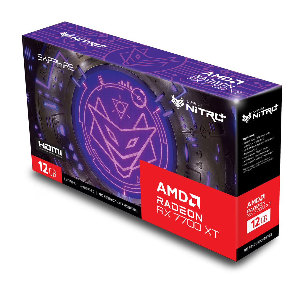 Placa Gráfica Sapphire Radeon RX 7700 XT Nitro+ OC 12GB GDDR6