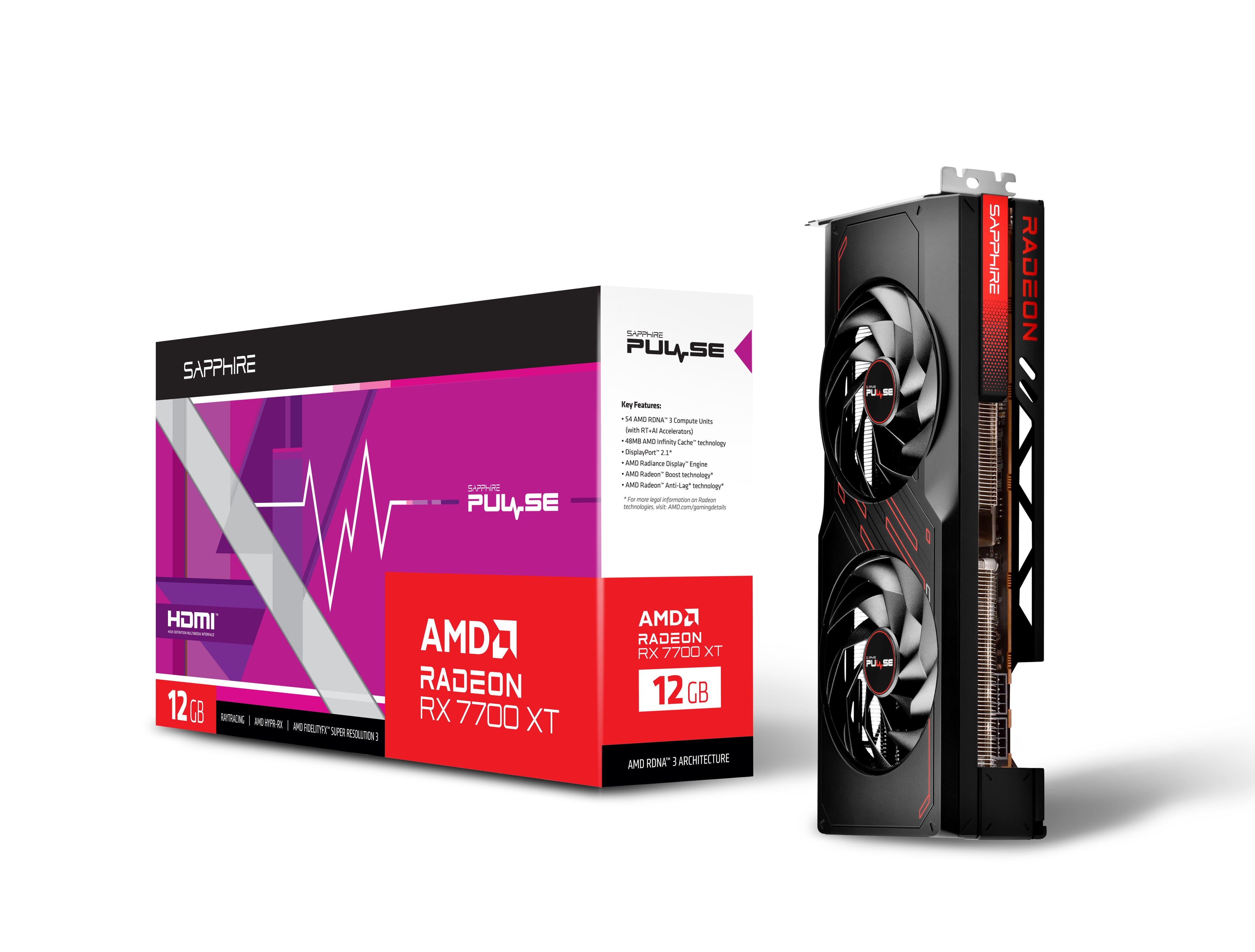 Placa Gráfica Sapphire Radeon RX 7700 XT Pulse 12GB GDDR6