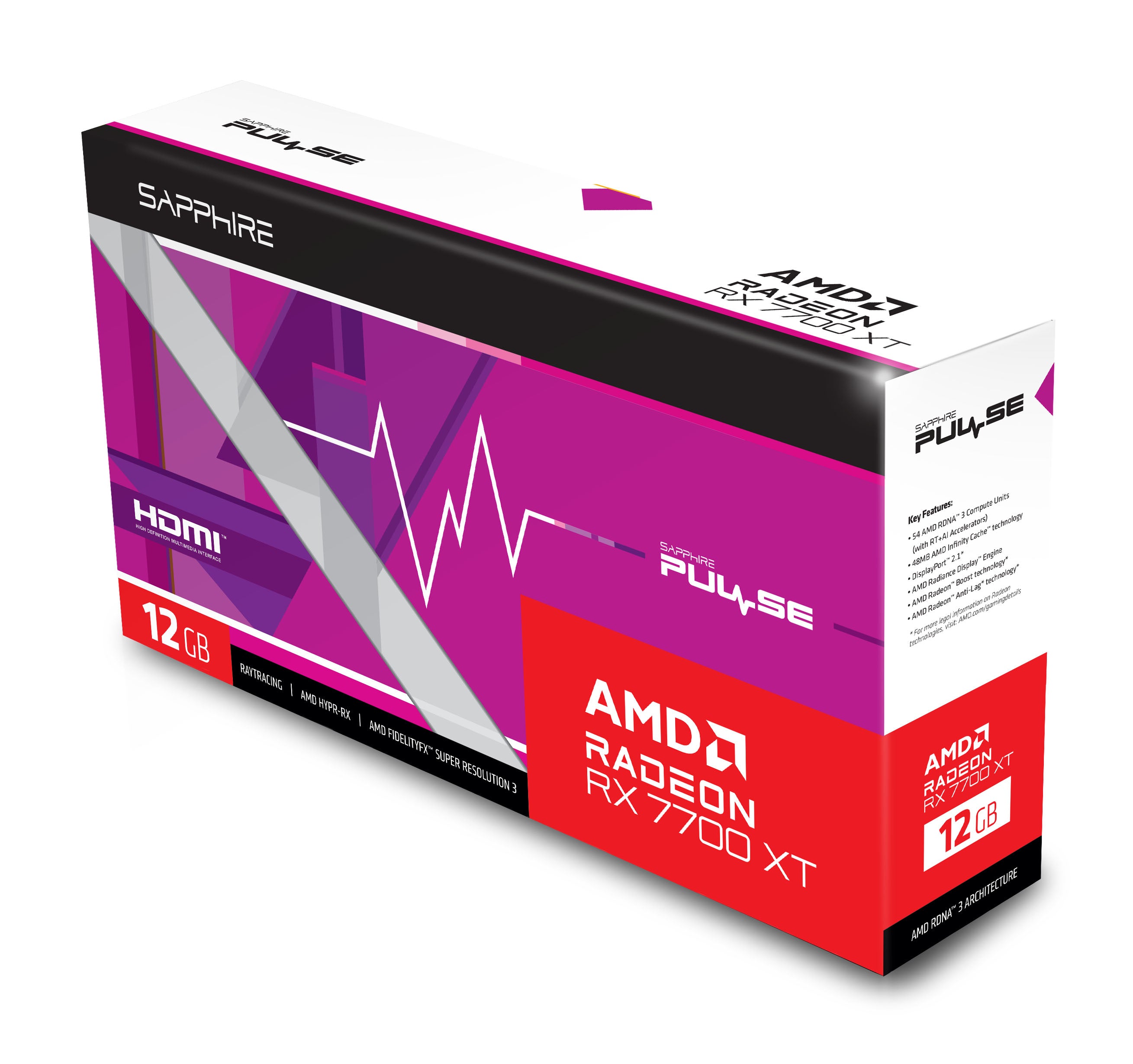 Placa Gráfica Sapphire Radeon RX 7700 XT Pulse 12GB GDDR6