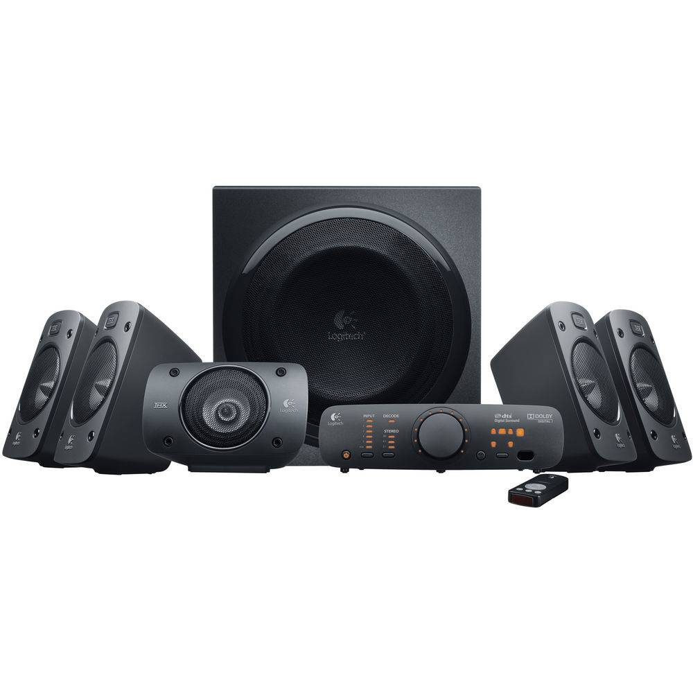 Colunas Logitech Z906 THX Surround Sound 5.1 1000W Peak / 500W RMS Pretas