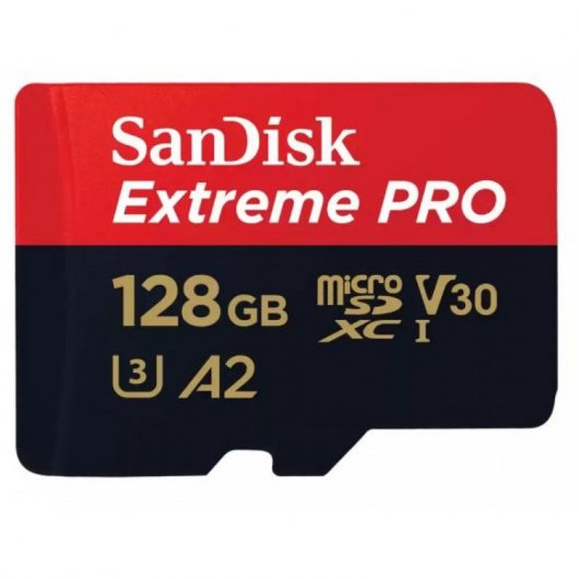 Cartão de Memória microSDXC SanDisk Extreme PRO 128GB (200MB/s) UHS-I, U3, V30, A2 + Adaptador SD
