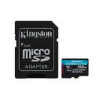 Cartão de Memória microSDXC Kingston Canvas Go! Plus Gen4 256GB (200MB/s) UHS-I, U3, V30, A2 + Adaptador SD