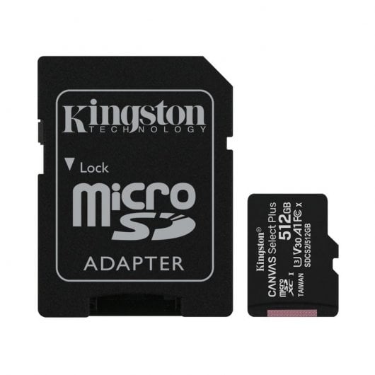 Cartão Memória MicroSD Canvas Select Plus KINGSTON 512Gb