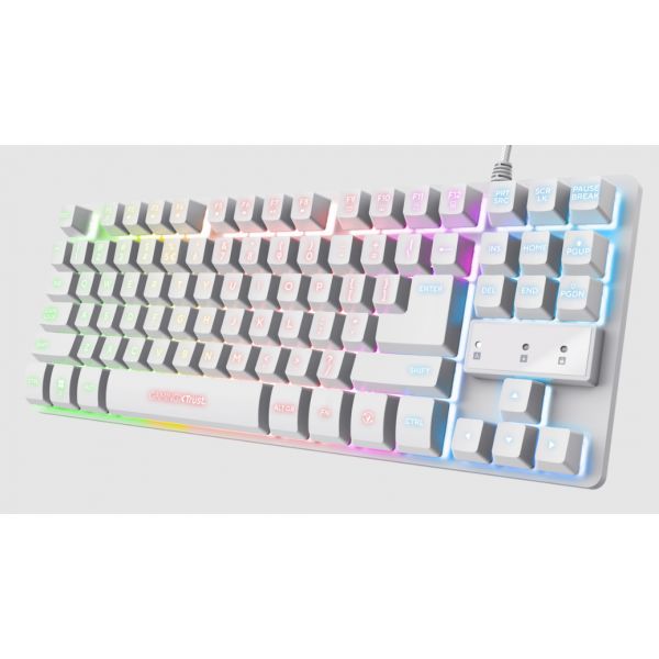 Teclado Trust Gaming GXT833 THADO RGB Metal branco