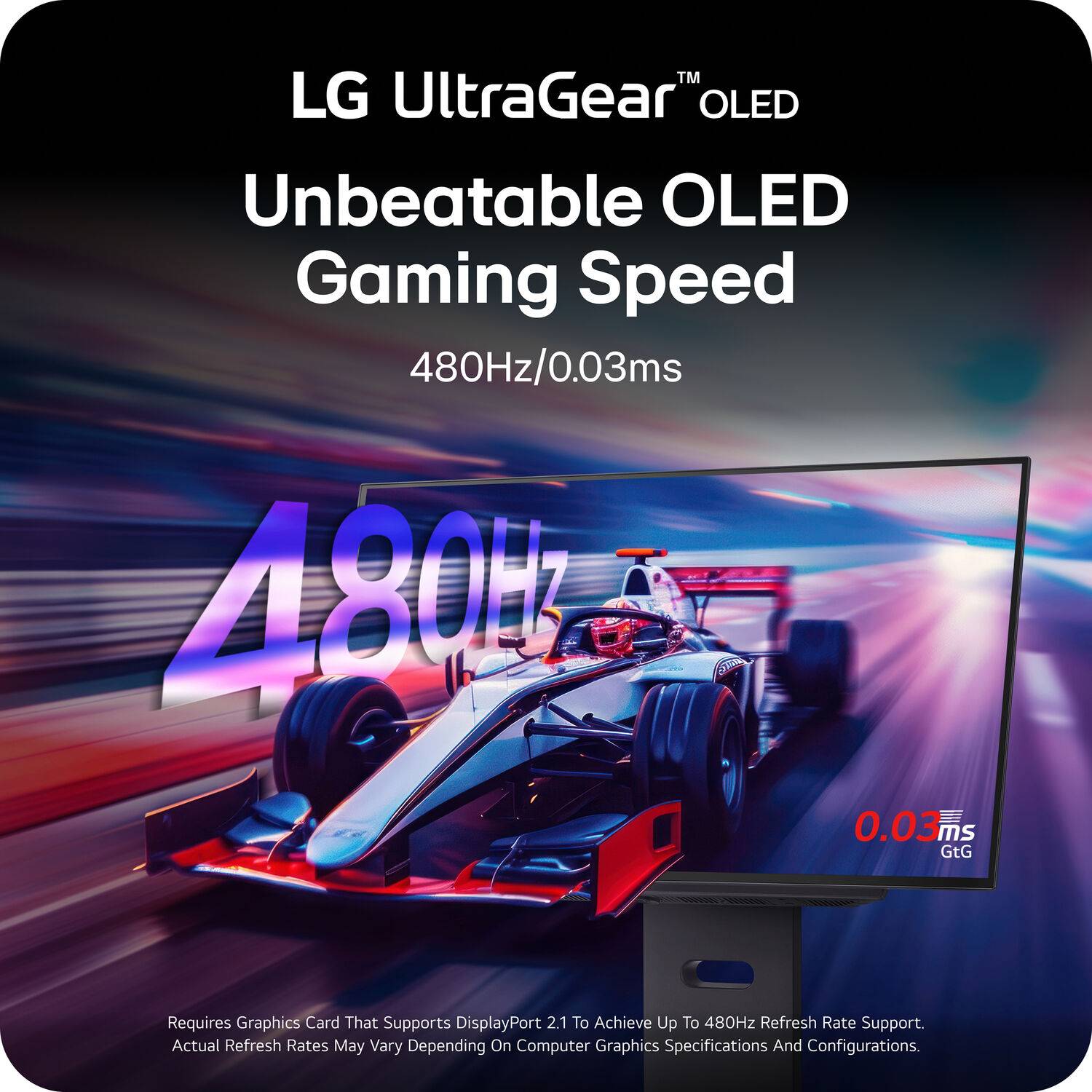 Monitor LG UltraGear 27GX790A-B 27" OLED QHD 480Hz 0,03ms Altura ajustável FreeSync Premium Pro