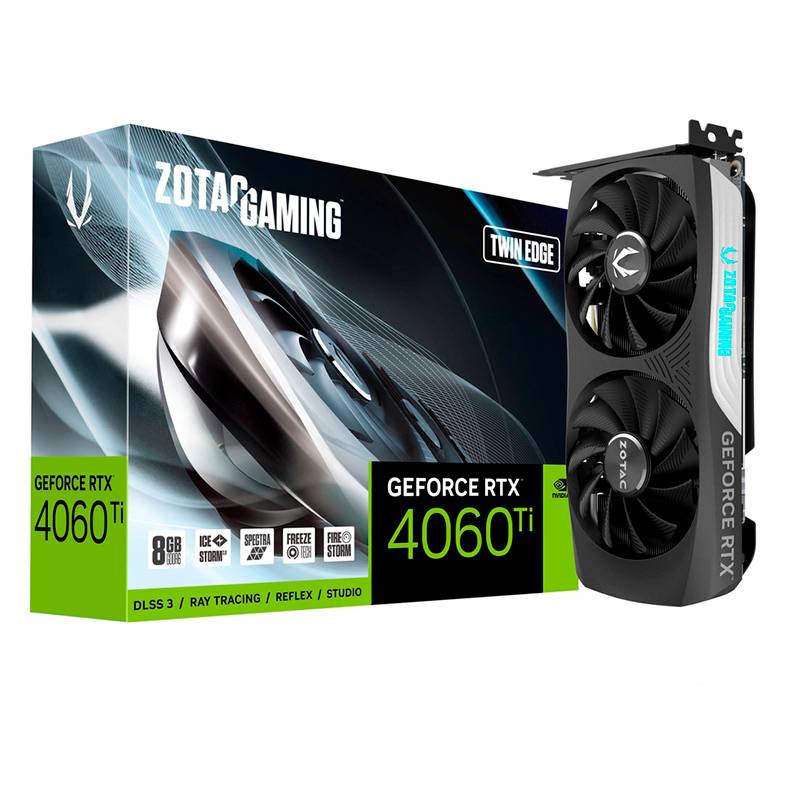 Placa Gráfica Zotac Gaming NVIDIA GeForce RTX 4060 Ti "Ada Lovelace" Gaming Twin Edge 8GB GDDR6 DLSS3