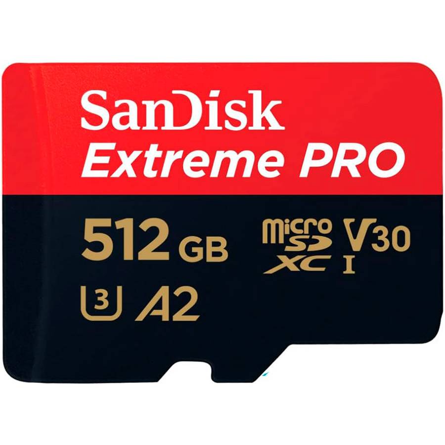 Cartão de Memória microSDXC SanDisk Extreme PRO 512GB (200MB/s) UHS-I, U3, V30, A2 + Adaptador SD