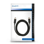 Cabo USB-C Ewent EC1045 PD60W 10Gbps 4K 1m Preto