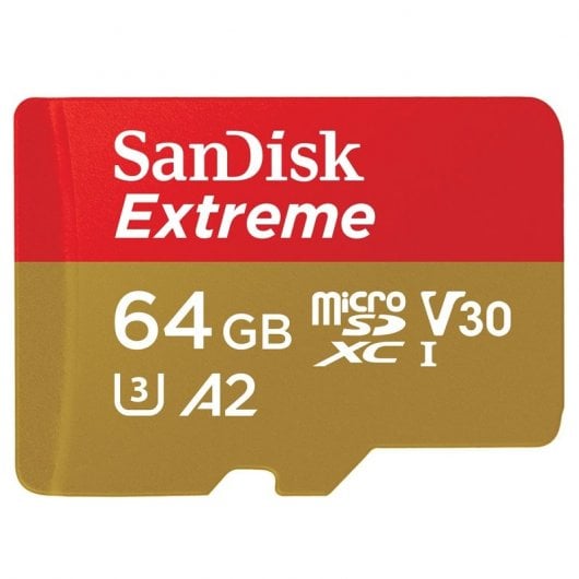 Cartão de Memória microSDXC SanDisk Extreme 64GB (170MB/s) UHS-I, U3, V30, A2 + Adaptador SD