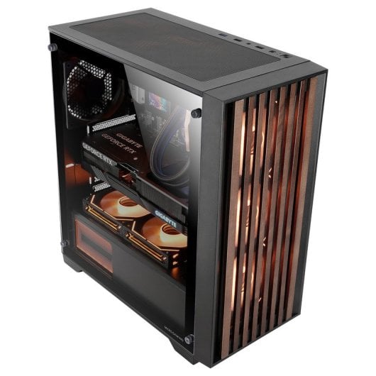 Caixa ATX Mars Gaming MC-WOOD Tempered Glass Preta