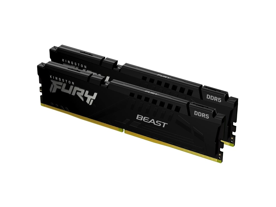 Memória RAM DIMM Kingston Fury Beast 16GB (2x8GB) DDR5-5200MHz (AMD Expo/Intel XMP) CL36 (36-40-40) 1.25V 1Rx16 Preta