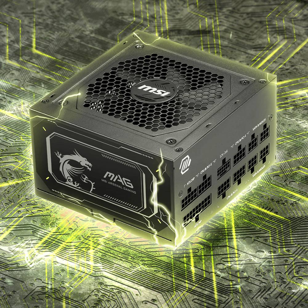 Fonte de Alimentação ATX MSI MAG A750GL PCIE5 II 750W ATX 3.1/PCIe 5.1 80 Plus Gold Full Modular
