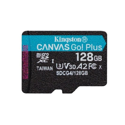 Cartão de Memória microSDXC Kingston Canvas Go! Plus Gen4 128GB (200MB/s) UHS-I, U3, V30, A2 + Adaptador SD