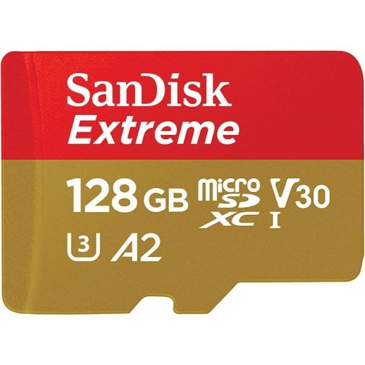Cartão de Memória microSDXC SanDisk Extreme 128GB (190MB/s) UHS-I, U3, V30, A2 + Adaptador SD