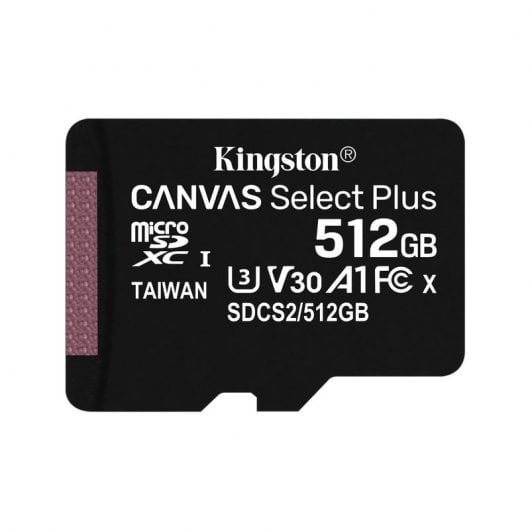 Cartão Memória MicroSD Canvas Select Plus KINGSTON 512Gb