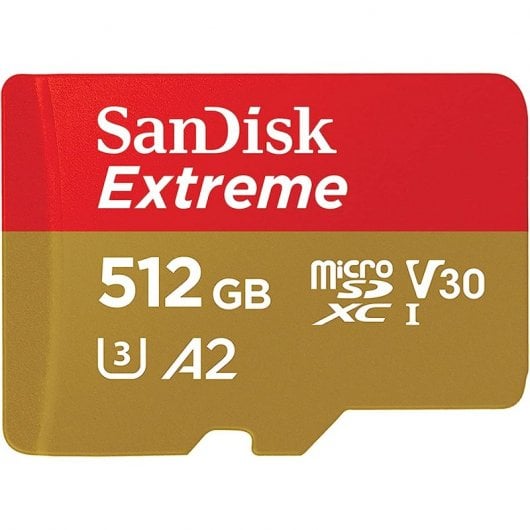 Cartão de Memória microSDXC SanDisk Extreme 512GB (190MB/s) UHS-I, U3, V30, A2 + Adaptador SD