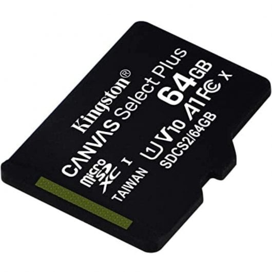 Cartão de Memória microSDXC Kingston Canvas Select Plus 64GB (100MB/s) UHS-I, U1, V10, A1 + Adaptador SD