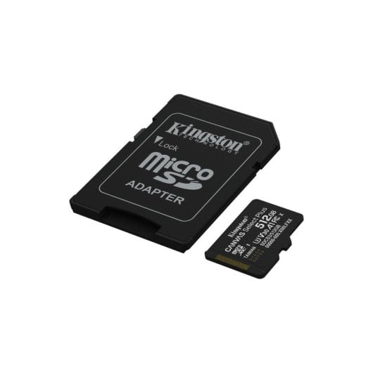 Cartão de Memória microSDXC Kingston Canvas Select Plus Gen3 512GB (150MB/s) UHS-I, U3, V30, A1 + Adaptador SD