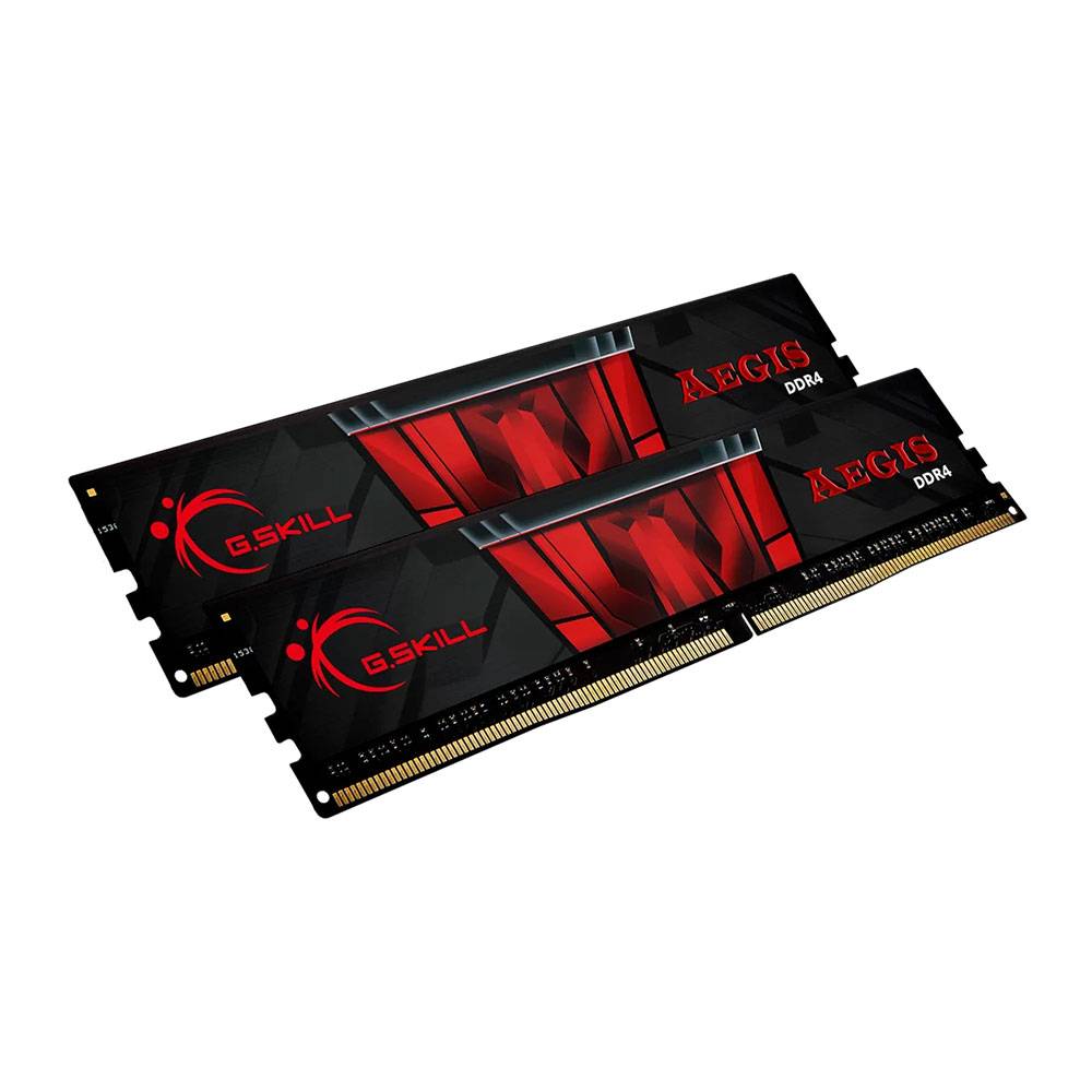 Memória RAM UDIMM G.SKILL Aegis 16GB (2x8GB) DDR4-3200MHz (Intel XMP) CL16 (16-18-18-38) 1.35V Preta