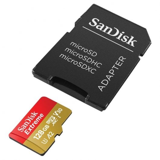 Cartão de Memória microSDXC SanDisk Extreme 128GB (190MB/s) UHS-I, U3, V30, A2 + Adaptador SD