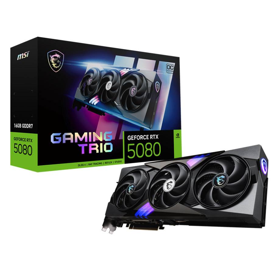 Placa Gráfica MSI NVIDIA GeForce RTX 5080 "Blackwell" Gaming Trio OC 16G GDDR7 DLSS4