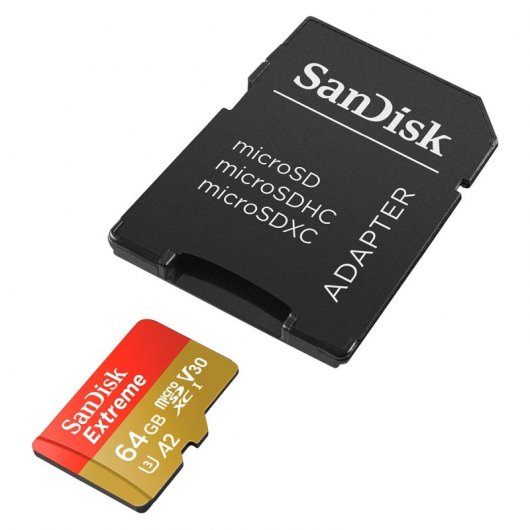 Cartão de Memória microSDXC SanDisk Extreme 64GB (170MB/s) UHS-I, U3, V30, A2 + Adaptador SD