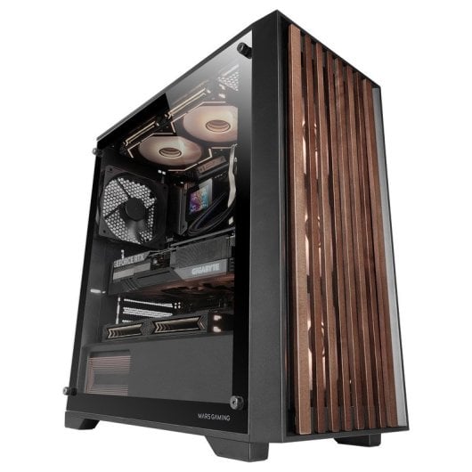 Caixa ATX Mars Gaming MC-WOOD Tempered Glass Preta