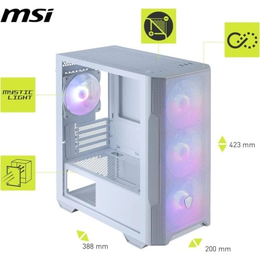 Caixa Micro-ATX MSI MAG Forge M100R ARGB Tempered Glass Branca