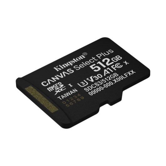 Cartão de Memória microSDXC Kingston Canvas Select Plus Gen3 512GB (150MB/s) UHS-I, U3, V30, A1 + Adaptador SD