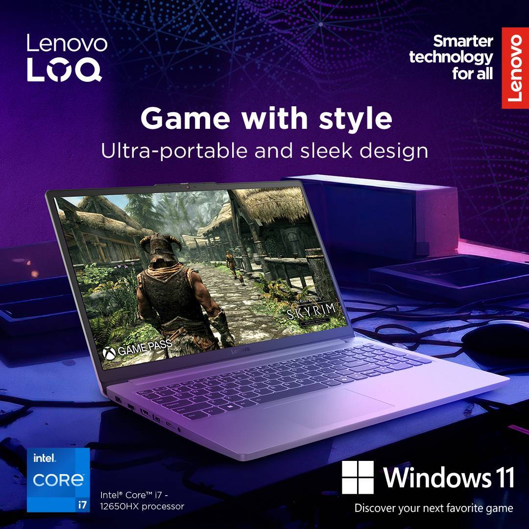 Portátil Lenovo LOQ 15IAX9E-091 15.6" i7-12650HX 16GB DDR5 1TB RTX 4050 144Hz W1
