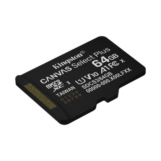 Cartão de Memória microSDXC Kingston Canvas Select Plus Gen3 64GB (100MB/s) UHS-I, U1, V10, A1 + Adaptador SD
