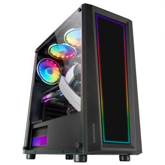 Caixa MARS GAMING MCART ARGB Tempered Glass Preto