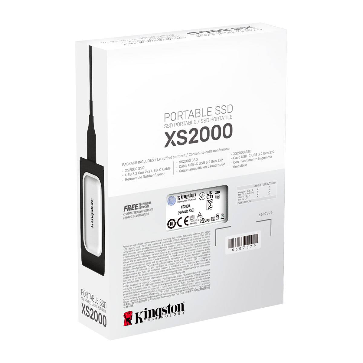 SSD Externo Kingston XS2000 500GB USB 3.2 Gen2 Cinza