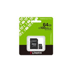 Cartão de Memória microSDXC Kingston Canvas Select Plus Gen3 64GB (100MB/s) UHS-I, U1, V10, A1 + Adaptador SD