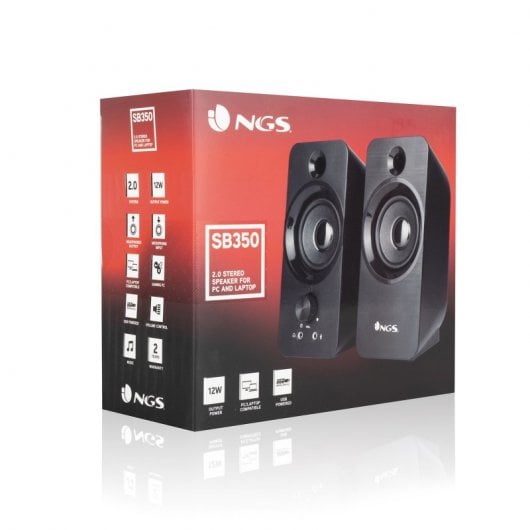 NGS SB350 Colunas Multimédia 2.0 Pretas