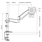 EQUIP ERGO SUPORTE SECRETARIA 1 LCD 13" 27" ROTACAO 360º