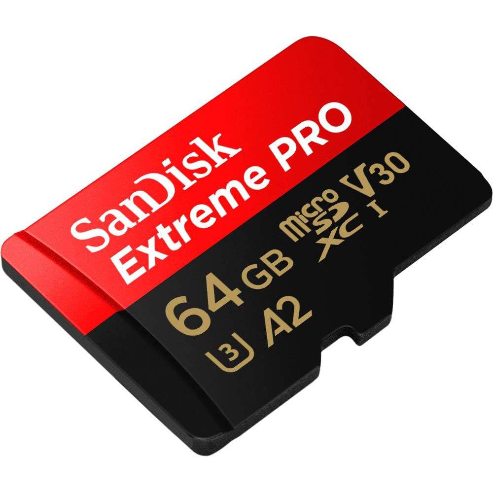 Cartão de Memória microSDXC SanDisk Extreme PRO 64GB (200MB/s) UHS-I, U3, V30, A2 + Adaptador SD