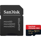 Cartão de Memória microSDXC SanDisk Extreme PRO 64GB (200MB/s) UHS-I, U3, V30, A2 + Adaptador SD