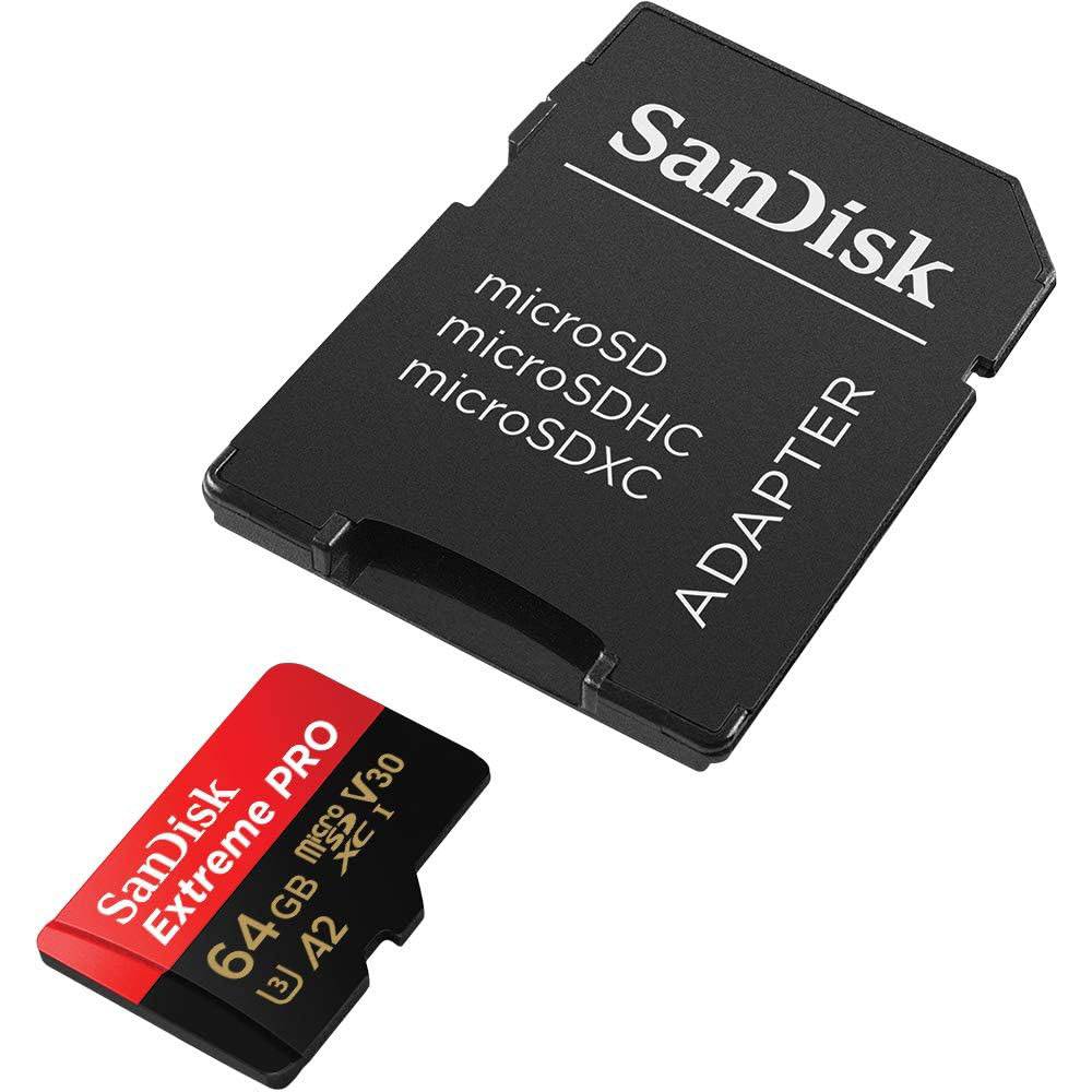 Cartão de Memória microSDXC SanDisk Extreme PRO 64GB (200MB/s) UHS-I, U3, V30, A2 + Adaptador SD