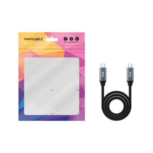 Cabo USB 3.2 Gen2x2 Nanocable 20Gbps 5A/100W 4K@60Hz USB-C M/M 3 M Preto